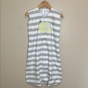 Halo Striped Gray White Cotton Baby Wearable Blanket Sleep Sack